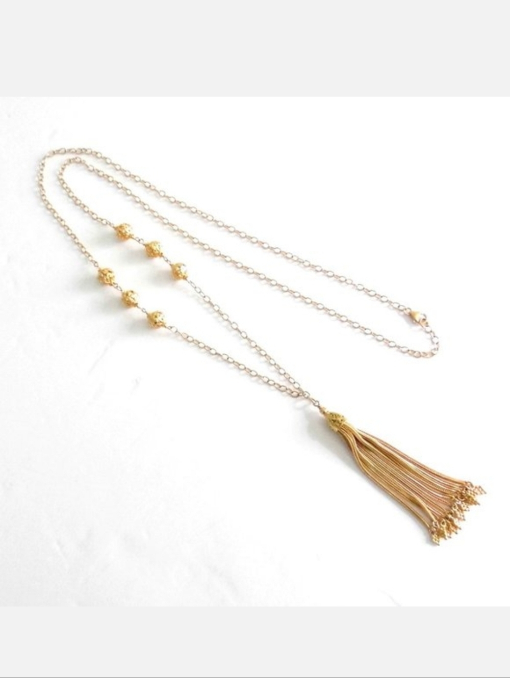 Sterling SILVER Tassel LONG Necklace